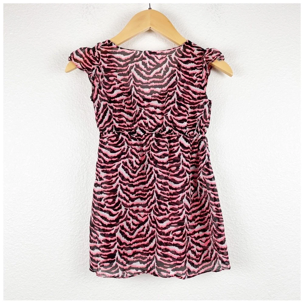 Milly Minis Pink Zebra Print Swimsuit and Coverup -‎ 6/7